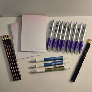 Longaberger Basket Set of Notepads Pens Pencils Lot 18 pieces